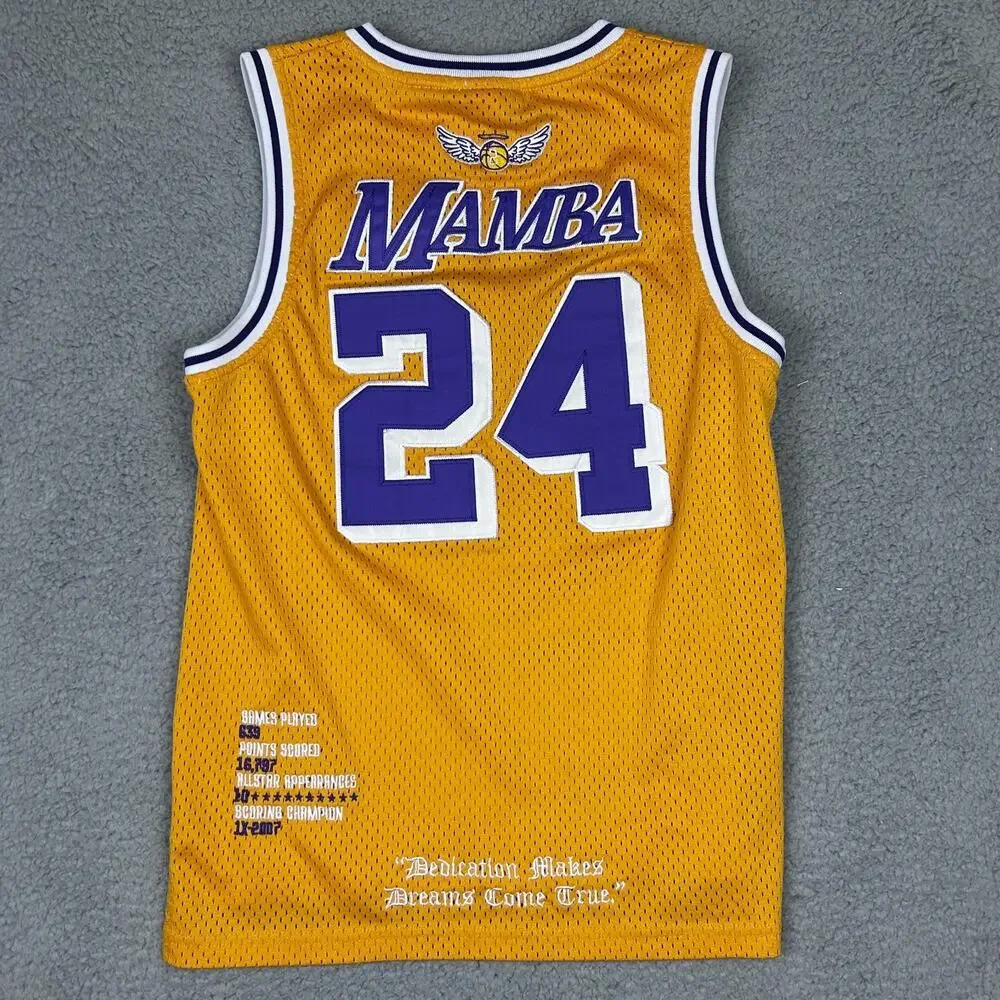 Headgear Classic Kids Jersey Kobe Bryant Medium Yellow #8 Legend #24 Mamba - Picture 3 of 14